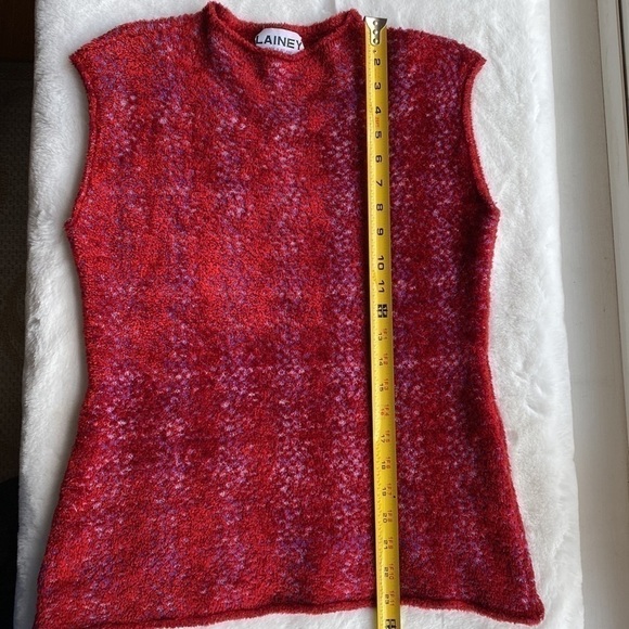 Lainey Keogh Made in Ireland Red Cashmere Sweater Size Medium/Large - Picture 8 of 9